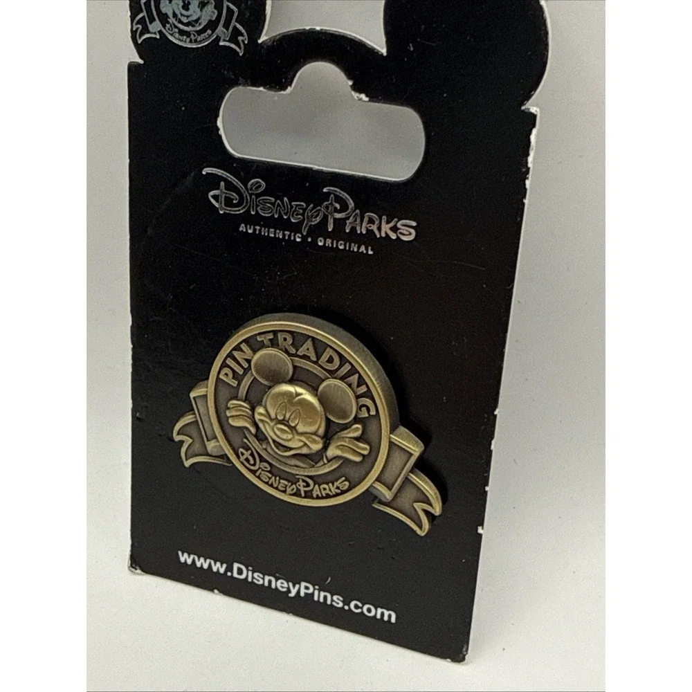 Disney Parks Logo Banner with Mickey Mouse Bronzer Trading Pin